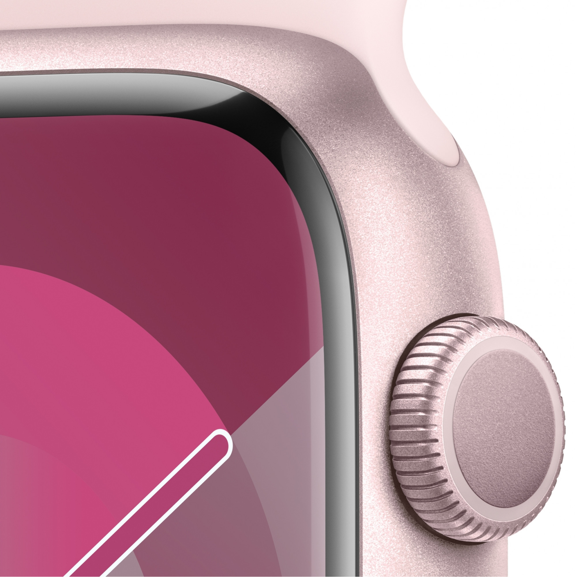 Apple Watch Series 9 GPS 41mm Pink Aluminum Case w. Light Pink Sport Band - M/L (MR943)